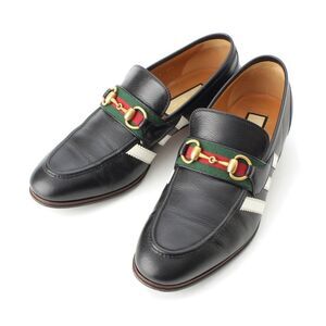 Gucci Adidas Leather 3stripe Bit Horsebit Sideline Loafer Shoes Black 7